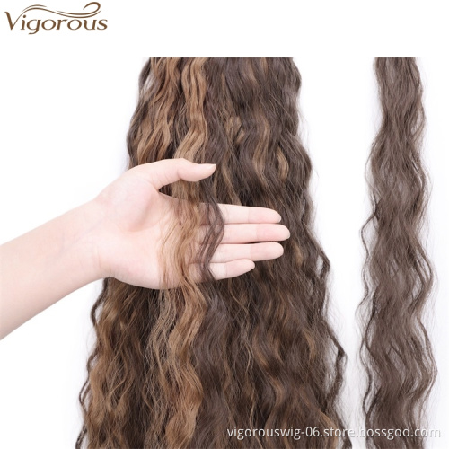 Vigorous Long Ponytail Hair Extensions for Women Synthetic Wrap Around Wavy Ponytail 22" Magic Paste Heat Resistant Hairpiece